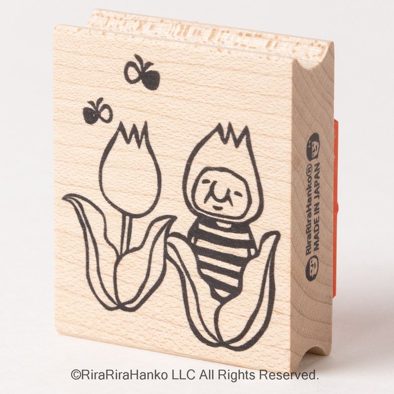 ~感受春意~ 小老头岩井股长【郁金香】*40mmx48mm*橡皮印章*R542 - 印章/印台 - 木头 