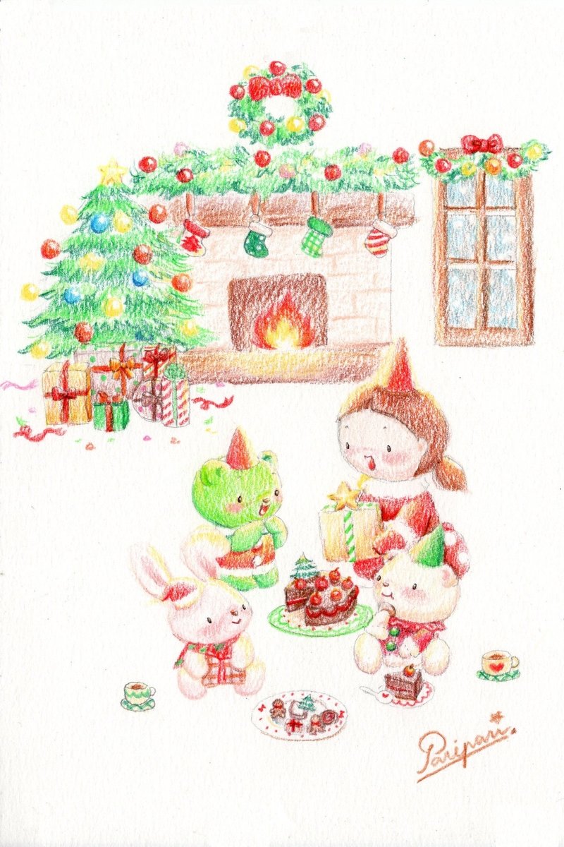 Christmas Time - Fireplace 明信片 | X'MAS POSTCARD - 卡片/明信片 - 纸 多色