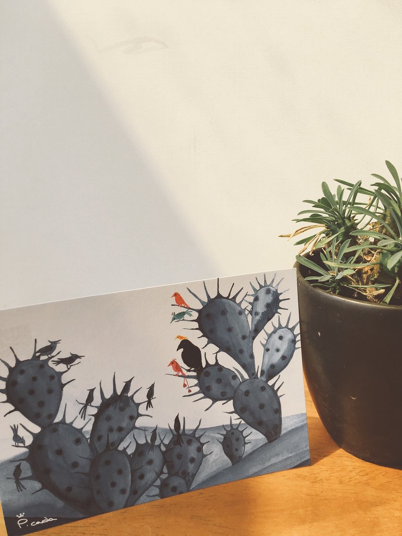 故事明信片-单色鸟系列-靛蓝色国度 - 卡片/明信片 - 纸 蓝色