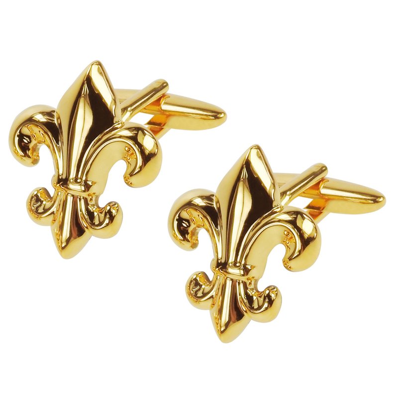 金色鸢尾袖扣 - 袖扣 - 其他金属 金色