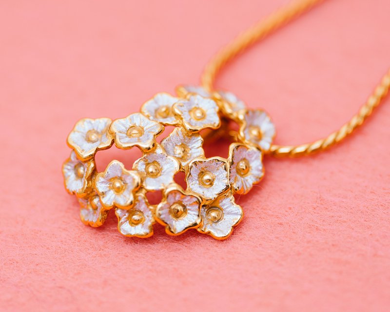 满天星项链 - 霞草 - 坠饰与链子 - 送礼给她 - 项链 - 银 金色