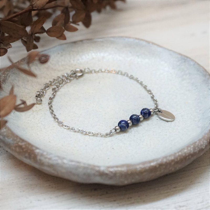 modomodo诞生石手链 - 十二月诞生石 - 青金石Lapis lazuli - 手链/手环 - 半宝石 蓝色