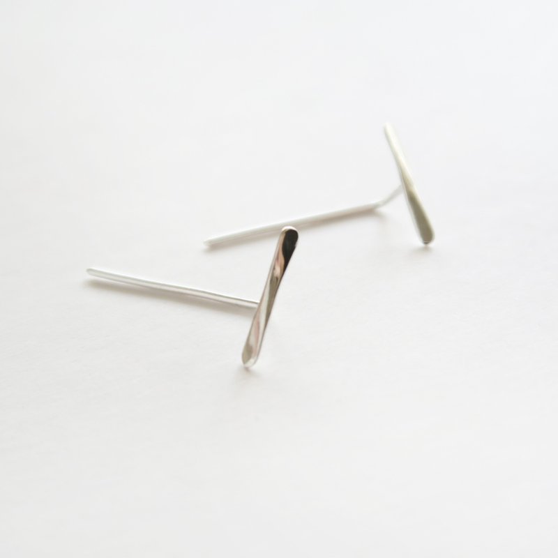 925纯银 竹蜻蜓纯银 耳针耳环 一对 - 耳环/耳夹 - 纯银 灰色