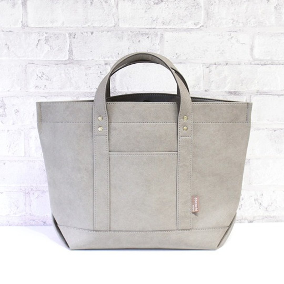 Adult tote bag A4 size short holding type gray - 手提包/手提袋 - 其他材质 