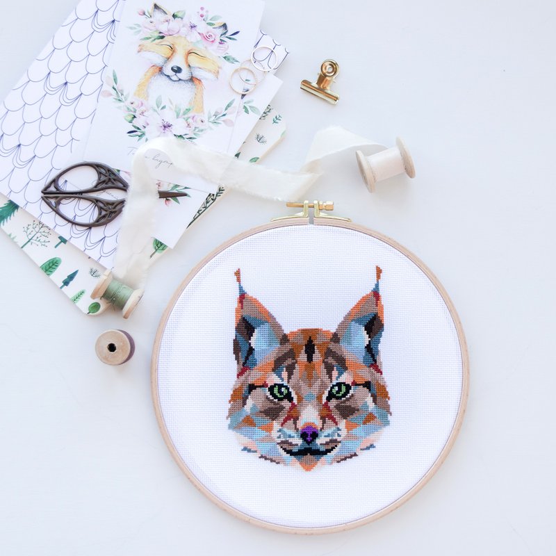 Lynx Cross Stitch PDF Pattern 十字繡 - 编织/刺绣/羊毛毡/裁缝 - 其他材质 