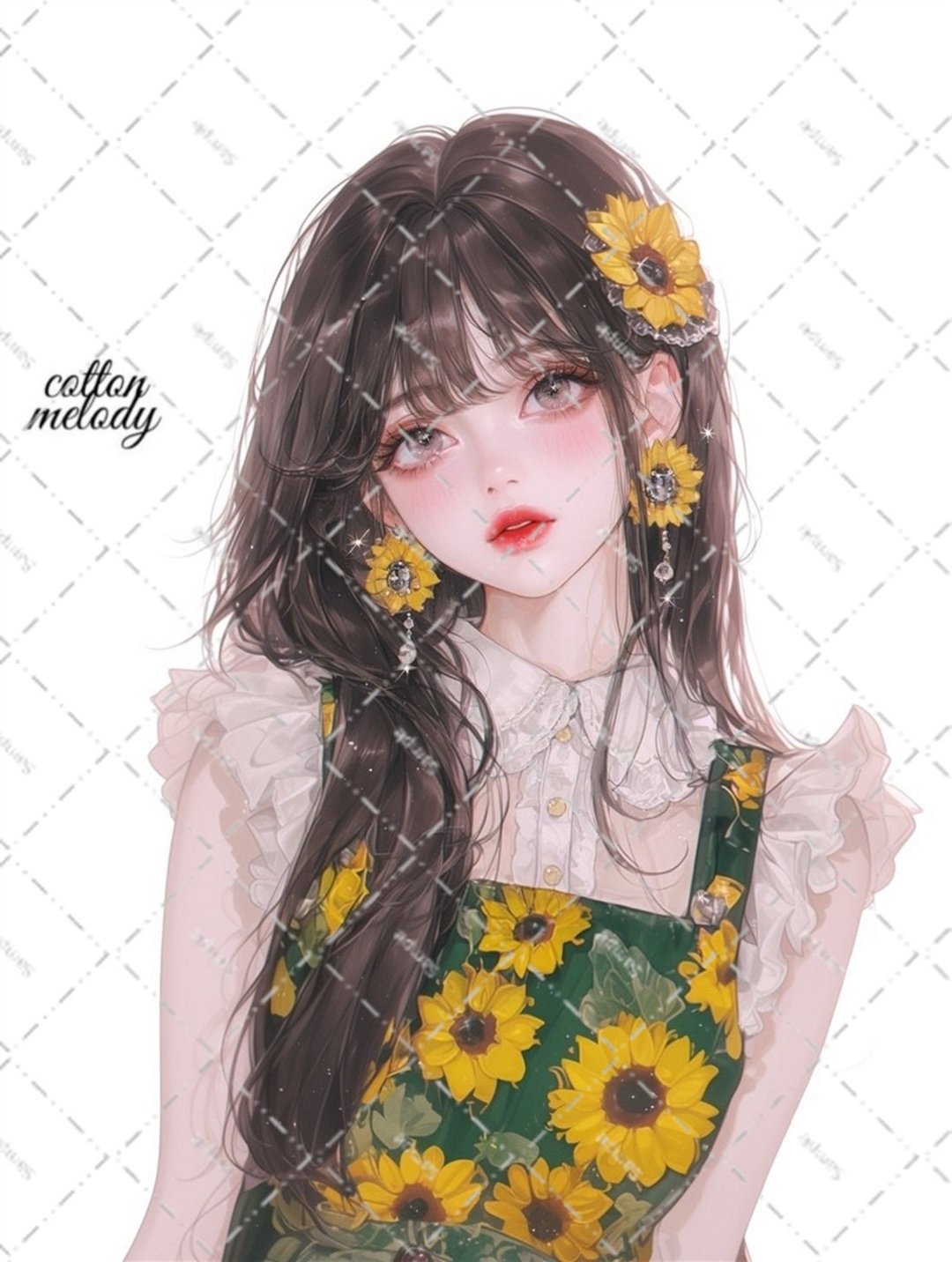 original sticker no.6132 人物贴纸 原创贴纸 人物插画 少女贴纸 原创人物贴纸 - 贴纸 - 纸 
