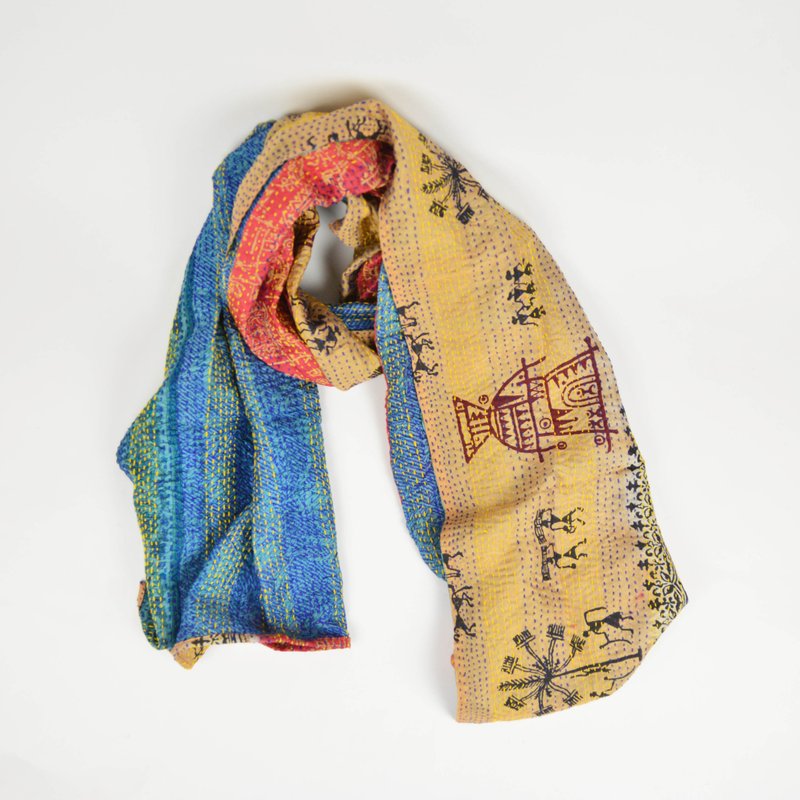 手缝纱丽丝围巾-公平贸易 - 丝巾 - 丝．绢 多色