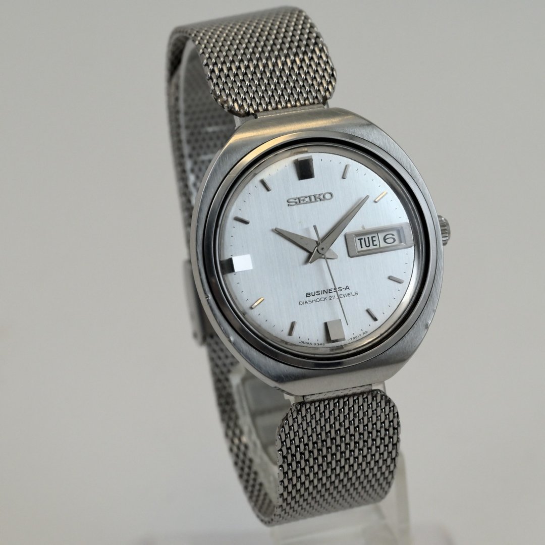 SEIKO BUSINESS-A 男款自动上链腕表 27石 银色表盘 Cal.8346A Ref.8346-7000 1967年制 - 男表/中性表 - 不锈钢 银色