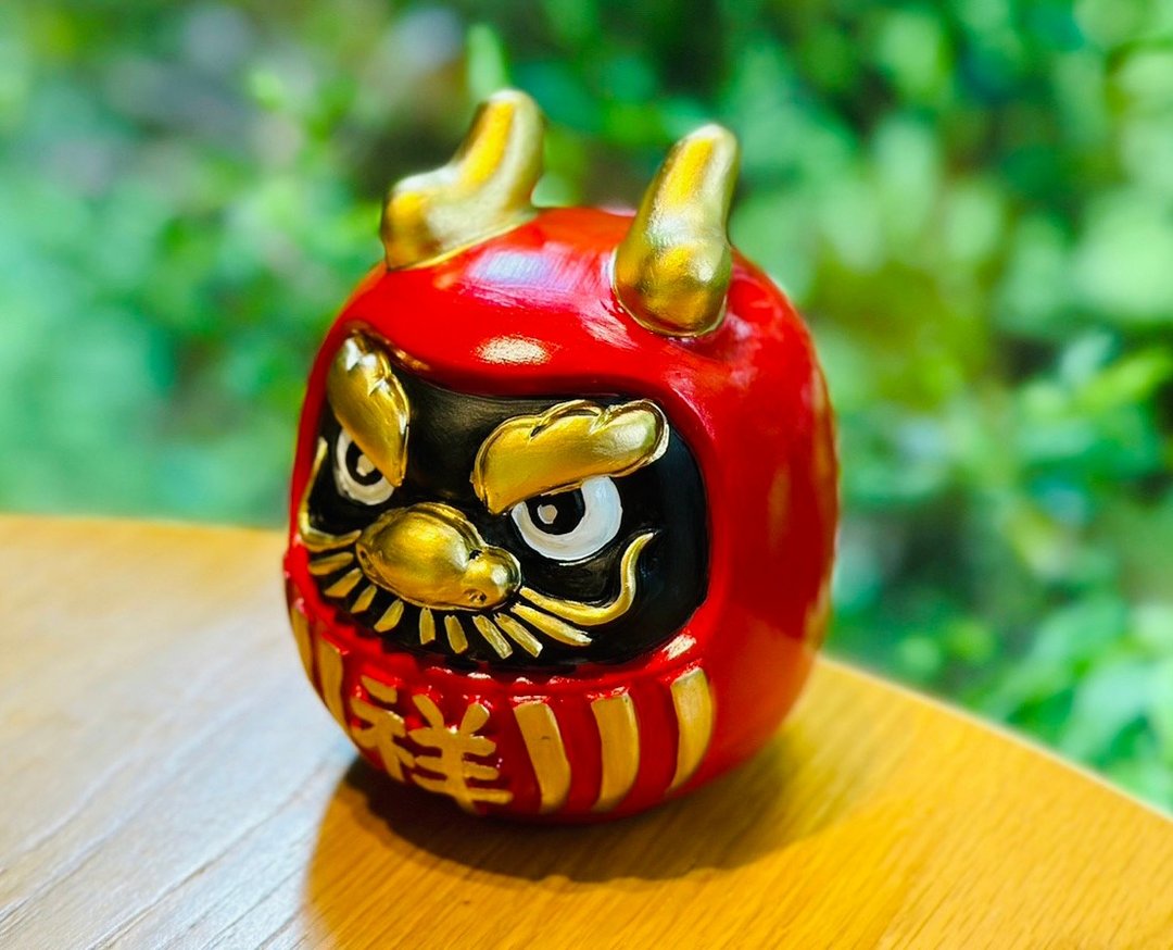 祥龙 达摩 祈愿招福不倒翁存钱筒(红) 龙开运 龙必胜 - 摆饰 - 陶 红色