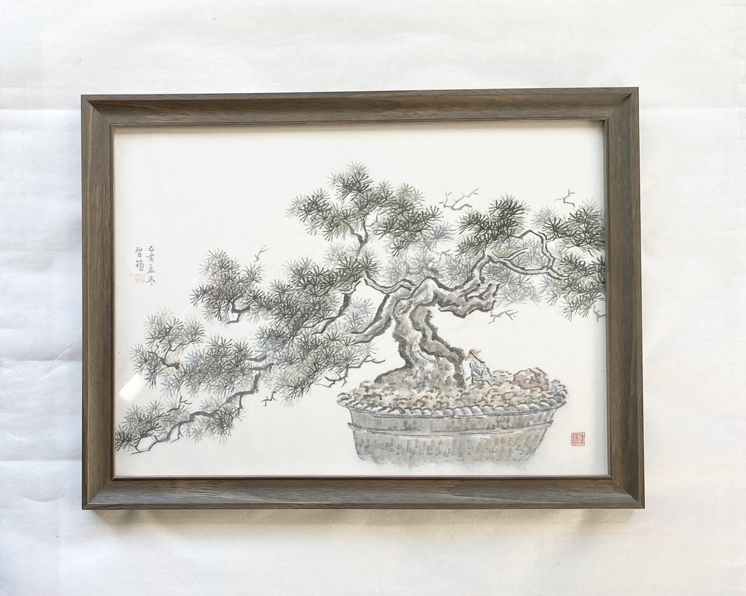 水墨 • 山水画 • 黑松 - 海报/装饰画/版画 - 纸 多色