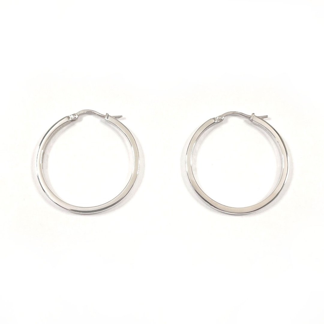 【日本直送 二手美品】CELINE 精品 耳环 圆圈 简约 925 银 珠宝 配饰 抛光处理 - 耳环/耳夹 - 纯银 银色
