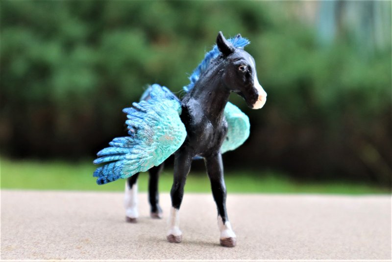 蓝色飞马幻想动物雕像雕塑 - 玩偶/公仔 - 其他材质 黑色