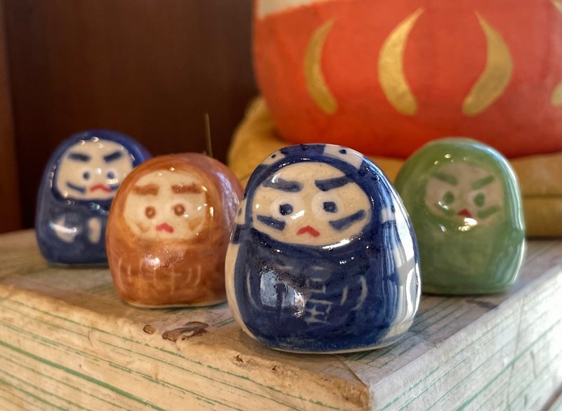 【物喜工作室】手作幸运达摩小公仔 - 摆饰 - 陶 多色