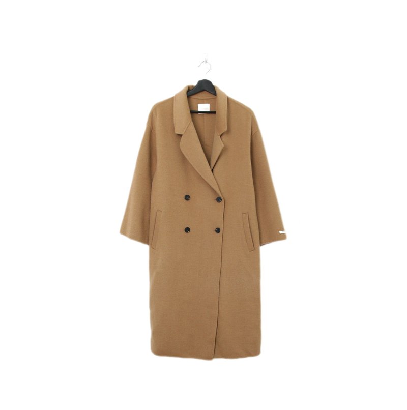 Back to Green-秋冬大衣外套 卡其色 俐落版型 A-10/vintage - 女装休闲/机能外套 - 羊毛 