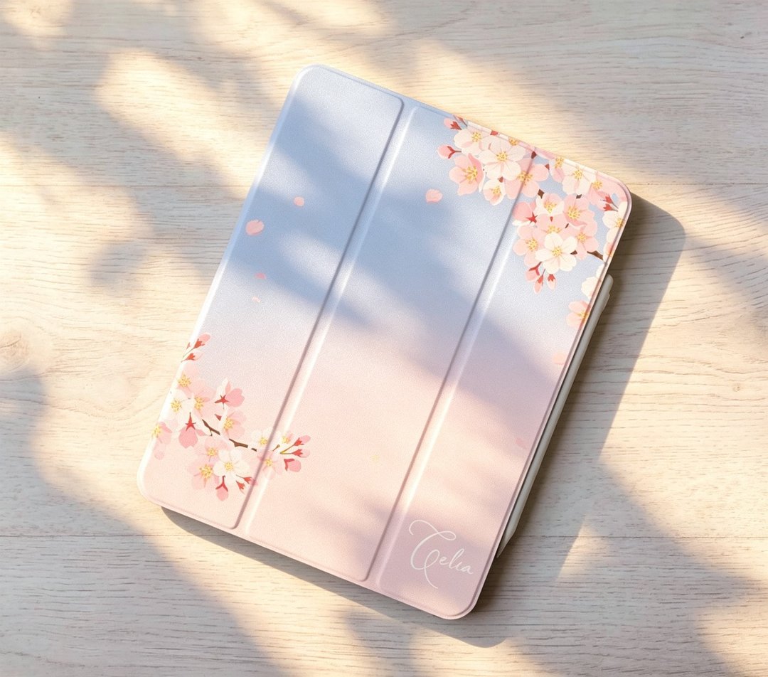 加名 幻彩樱花 iPad case 笔槽保护壳套 Pro 11 Air 5 10 代 12.9 寸 - 平板/电脑保护壳 - 塑料 多色