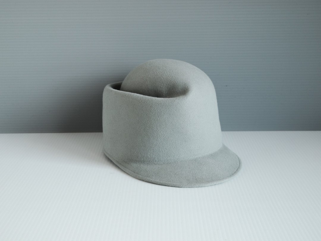 Cap Hat Rough Casual Elegant Hat Rabbit fur Handmade Unisex Women's Men's - 帽子 - 其他材质 灰色