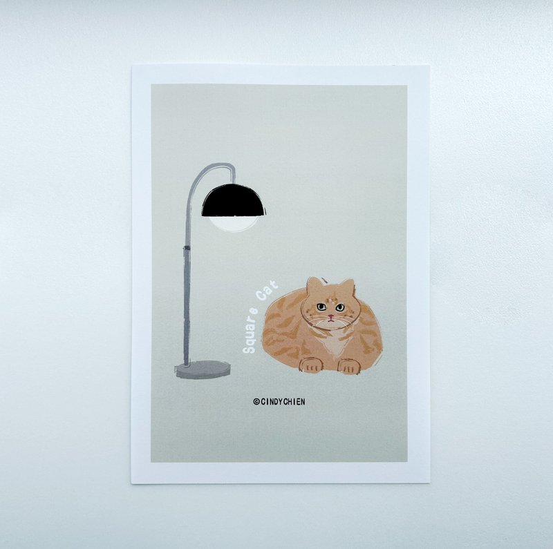 【CINDY CHIEN】欢迎来我家坐坐沙发橘猫A4海报 - 海报/装饰画/版画 - 纸 
