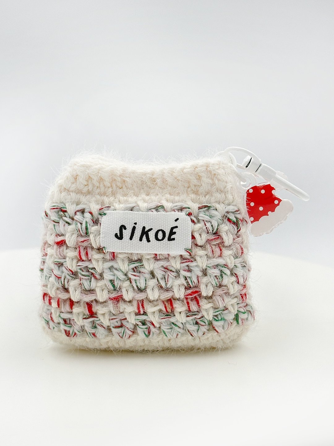 Dim Sum pods for AirPods_ White Christmas - 耳机收纳 - 绣线 白色