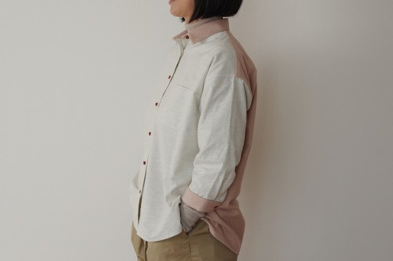 Relaxed shirt with acorn dyed flannel - 女装上衣 - 棉 