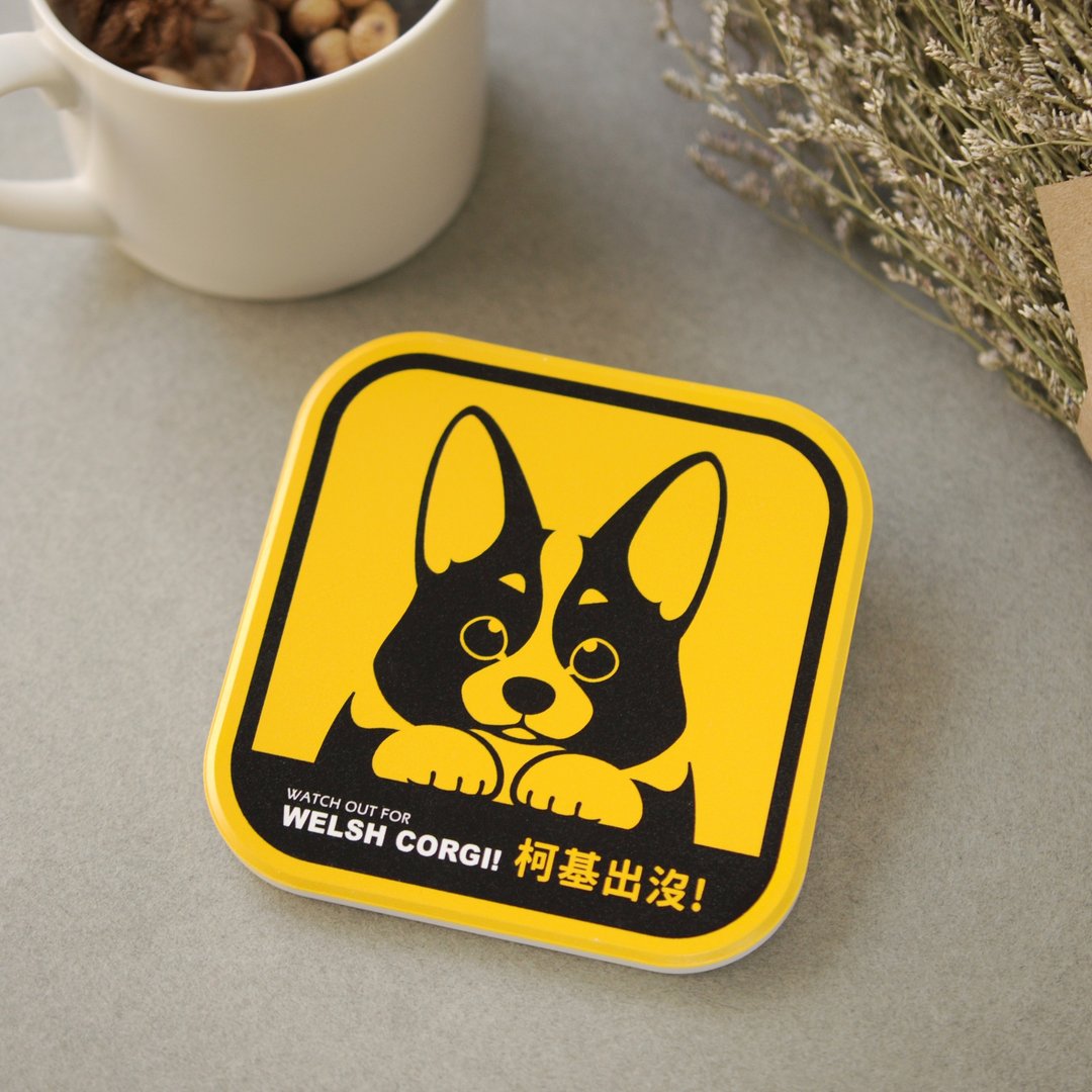 圣诞节礼物【萌犬出没】吸水杯垫-柯基犬 | 全19种 | 犬种齐全 - 杯垫 - 陶 黄色