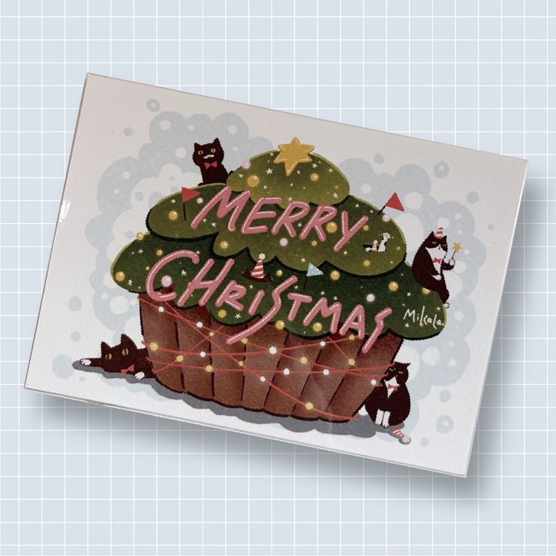 【MiKaLa】圣诞杯子蛋糕 - 卡片/明信片 - 纸 