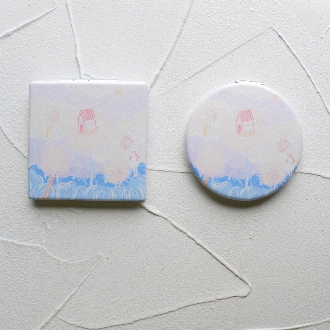 藏在花朵的房子|随身镜 - 彩妆刷具/镜子/梳子 - 人造皮革 多色