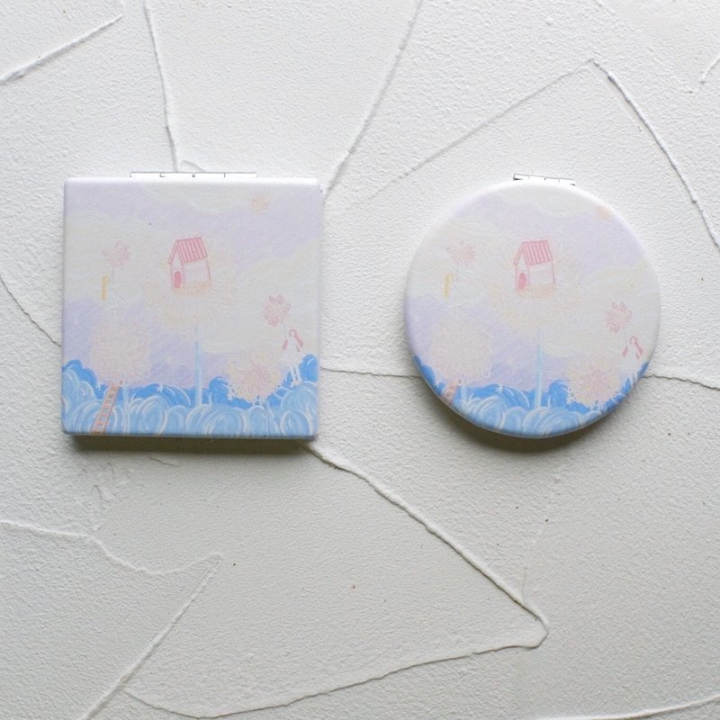 藏在花朵的房子|随身镜 - 彩妆刷具/镜子/梳子 - 人造皮革 多色