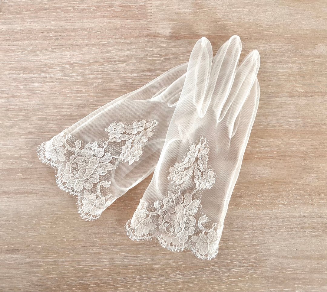 LURIAN原创 最受欢迎款式 采用欧洲老牌厂家制造的丽丝绒蕾丝 复古风格 婚礼短款手套 - 手套 - 其他材质 