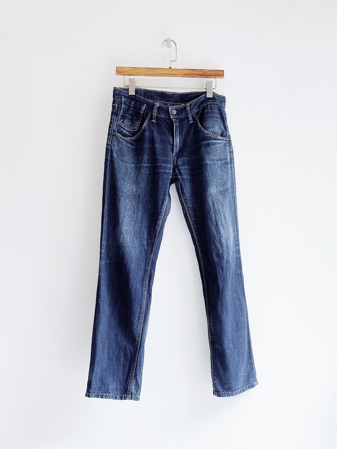 levis / 511 W31L34 深蓝素经典 古着中低腰丹宁牛仔长裤vintage - 男士长裤 - 棉 蓝色