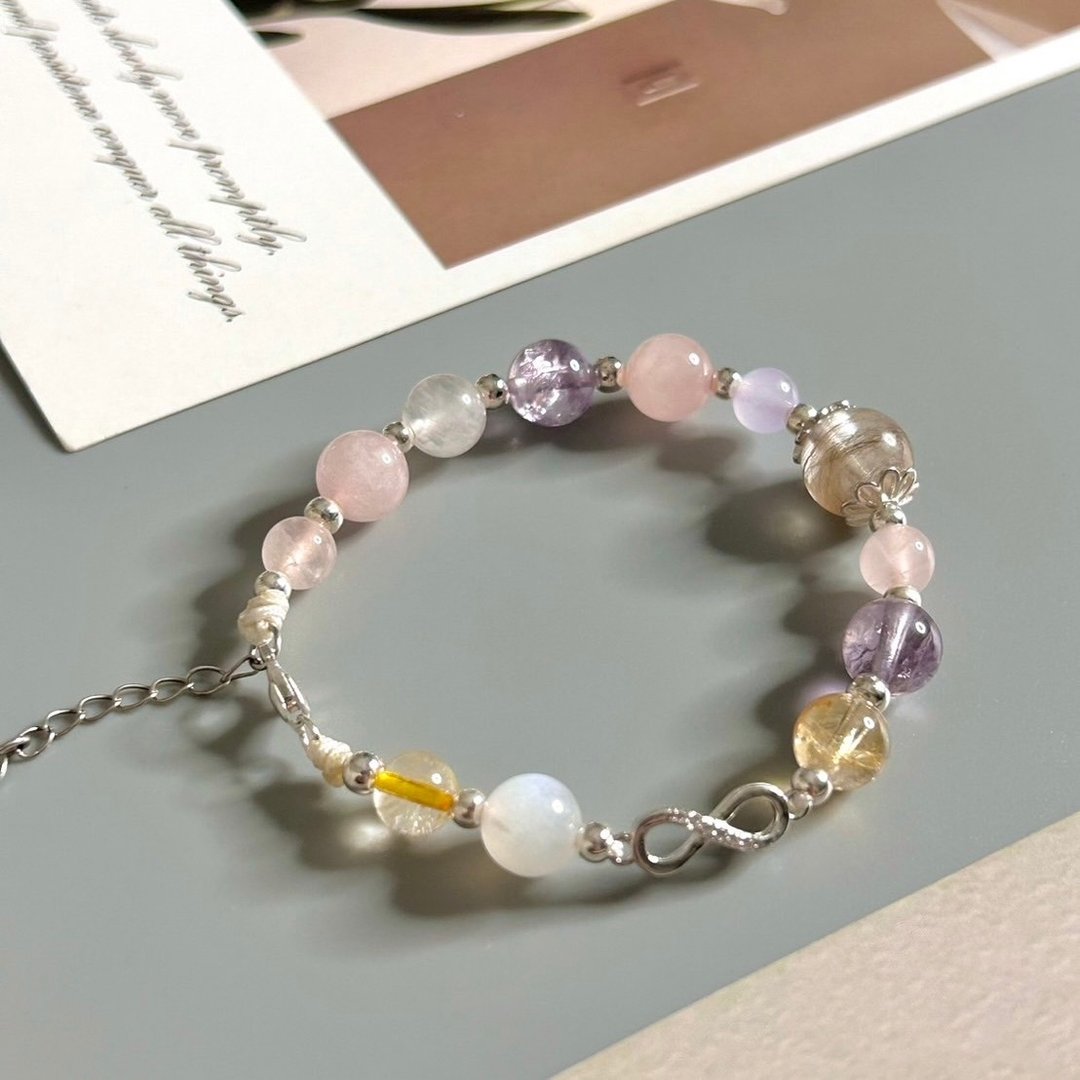 S51 宠物纪念品 宠物饰品 宠物毛发手链 胎毛纪念品 胎毛手链 - 手链/手环 - 半宝石 粉红色