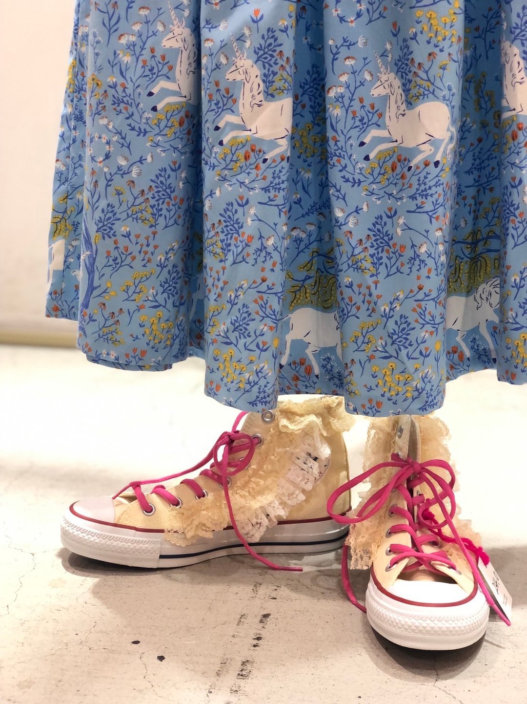 UNICORN Light Blue /Long Skirt/ made in JAPAN / USA fabric - 裙子 - 棉 蓝色