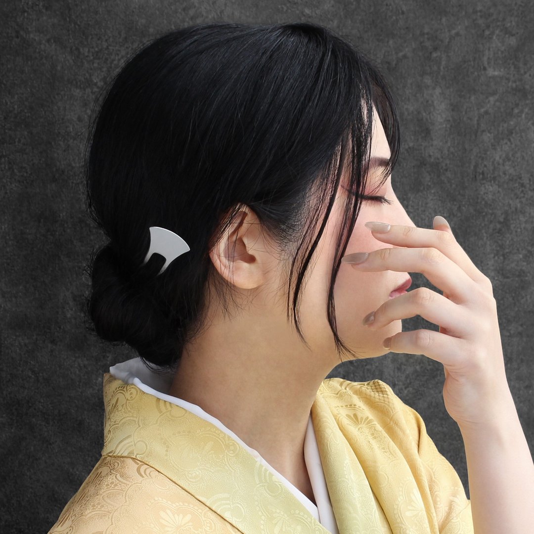 KANZASHI 簪 【koiki Wave / Hira-Silver】 - 发饰 - 不锈钢 银色