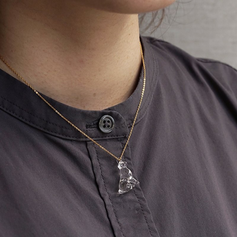 Hario 手工玻璃项链颈链 - 金毛寻回犬颈链 特别版 - 项链 - 玻璃 透明