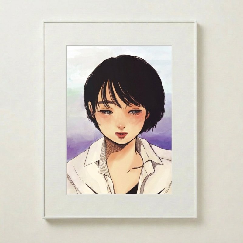 艺术 日本艺术 女性插画 女性绘画 版画 室内绘画 人物绘画 海报 - 海报/装饰画/版画 - 纸 白色