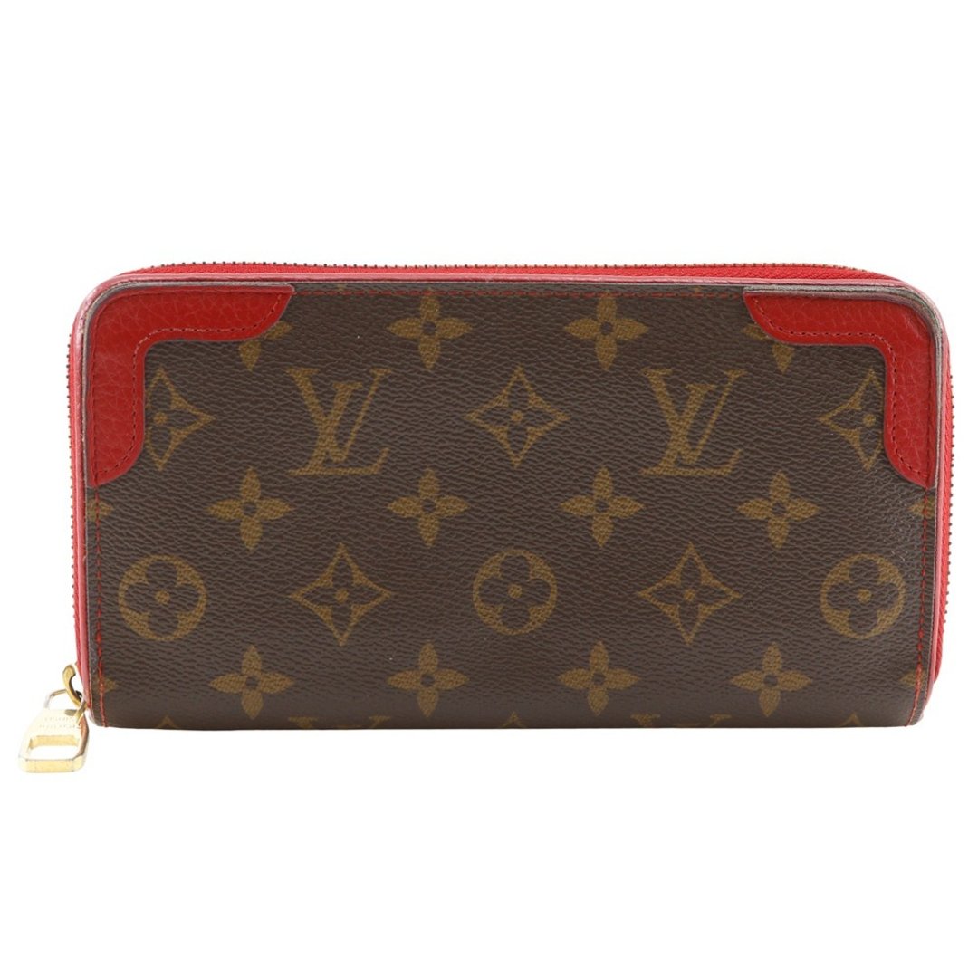 【日本直送】LOUIS VUITTON Zippy Wallet Retiro 长夹 M61854 Monogram 帆布 樱桃红/赤 MI2176【二手】 - 皮夹/钱包 - 人造皮革 咖啡色