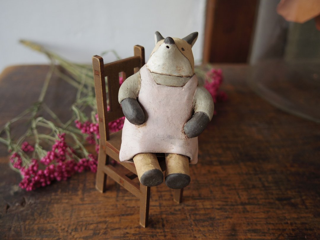 Fox figurine - 玩偶/公仔 - 陶 卡其色