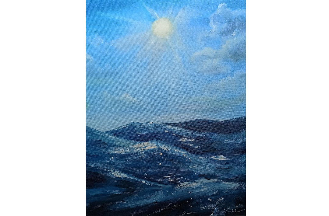 Seascape Painting Wave Canvas Oil Painting Original Art Ocean Wall Art - 海报/装饰画/版画 - 其他材质 蓝色