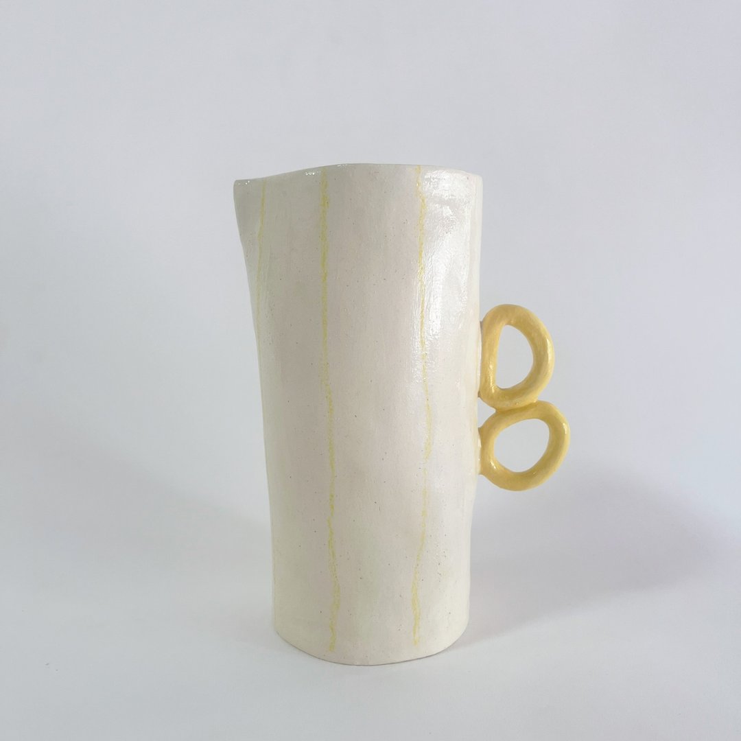 /洋葱圈圈/ 手捏陶瓷壶 - 茶具/茶杯 - 陶 黄色