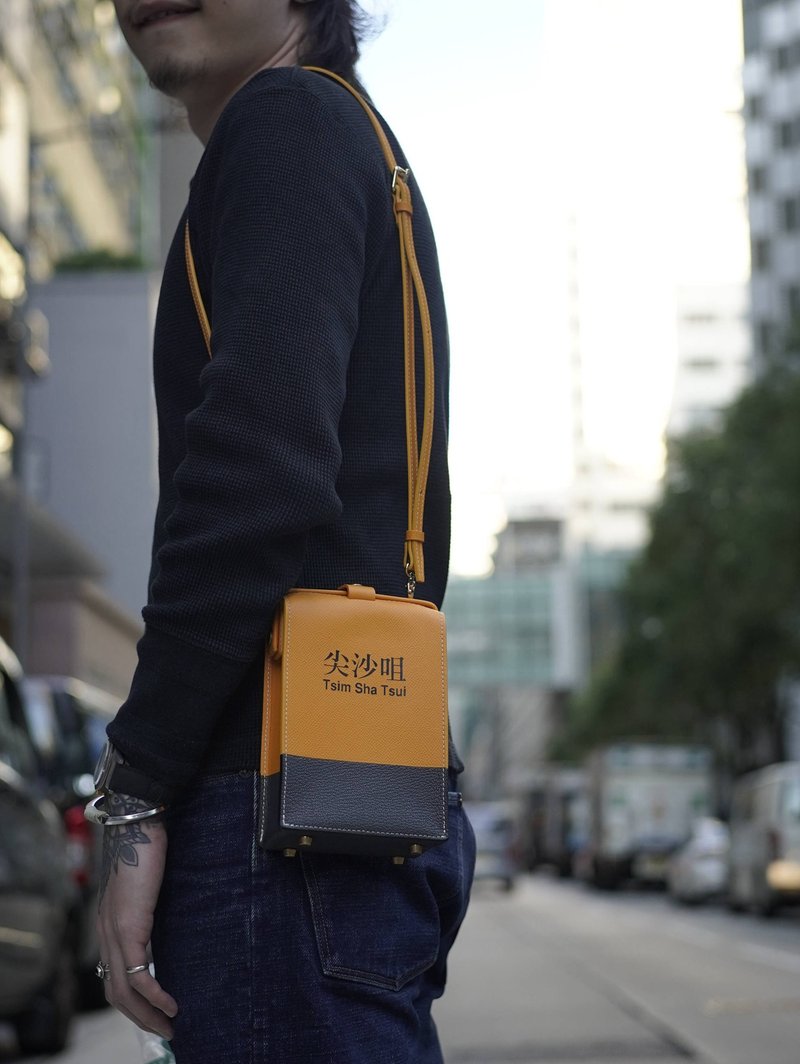 MOOS 单肩 小型 医生包箱 港铁尖沙咀站主题  epsom 14x 20x6 - 侧背包/斜挎包 - 真皮 金色