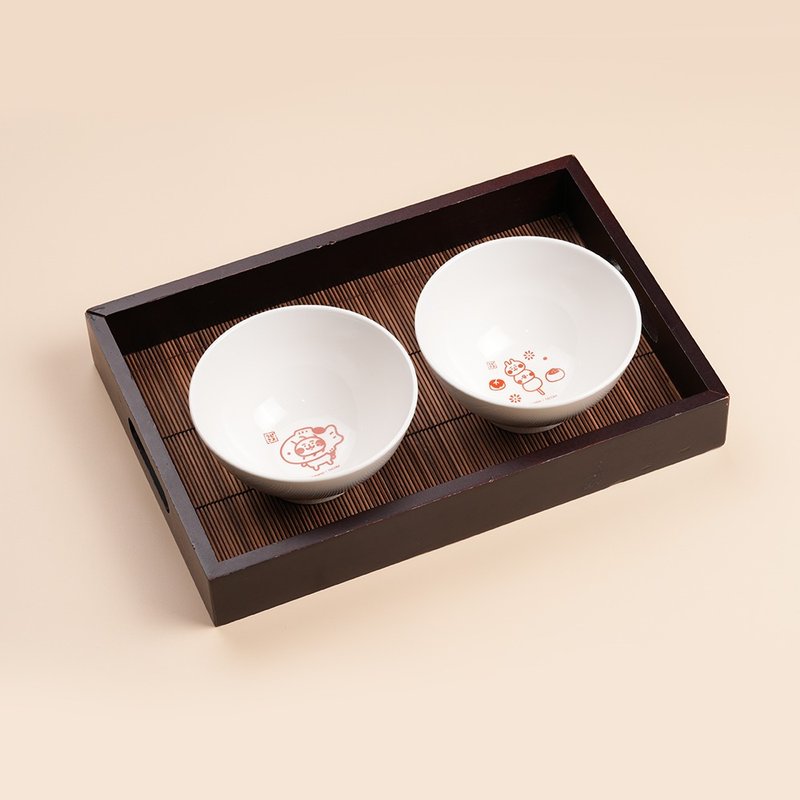 【卡娜赫拉的小动物】日系和菓子陶瓷碗 - 筷子/筷架 - 不锈钢 白色