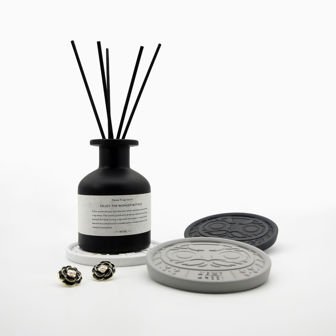 越谷だるま COASTER I 达摩置物皿 I 水泥杯垫 I 香氛精油 － - 收纳用品 - 水泥 灰色