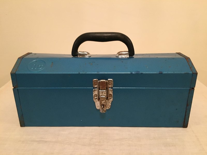 老品古工业风工具箱铁箱铁盒乡村杂货zakka普普风北欧风eames黑胶桌游纹身刺青ikea咖啡多肉古着发廊salon金工 - 收纳用品 - 其他金属 蓝色