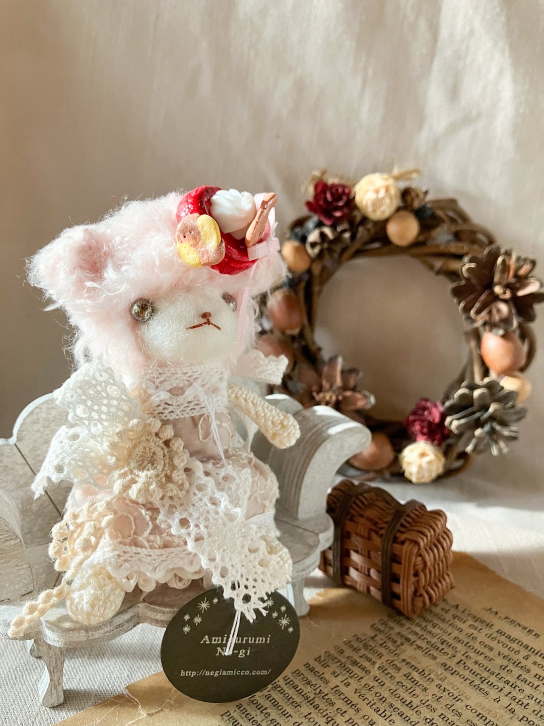 Amigurumi 娃娃【糖果仙子】小熊迷你娃娃 - 玩偶/公仔 - 聚酯纤维 粉红色