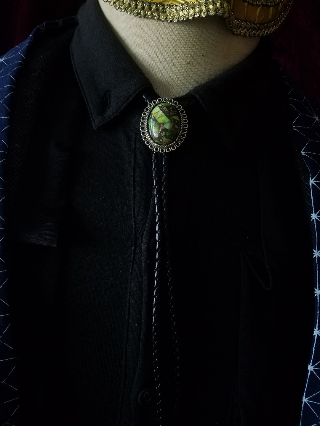 绿色帝王石保罗领带领结天然宝石bolo tie领带 - 领带/领带夹 - 半宝石 绿色