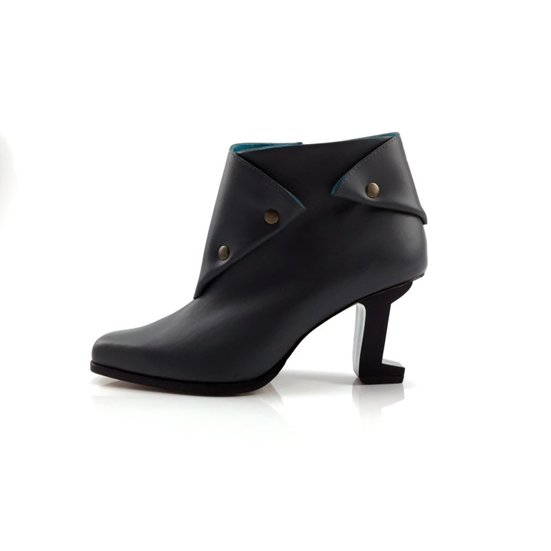 LEADING ROLE | 掩饰 | 设计款 | 手工鞋 | 黑 - 女款短靴 - 真皮 灰色