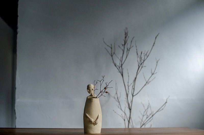 雪腻 x Artist.3cm_Geisha Vase #1 - 花瓶/陶器 - 陶 