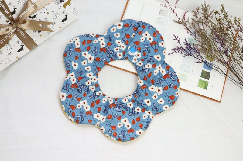 Hello baby系列。云兜│六重纱口水巾  围兜:::梨子花 - 围嘴/口水巾 - 其他材质 蓝色