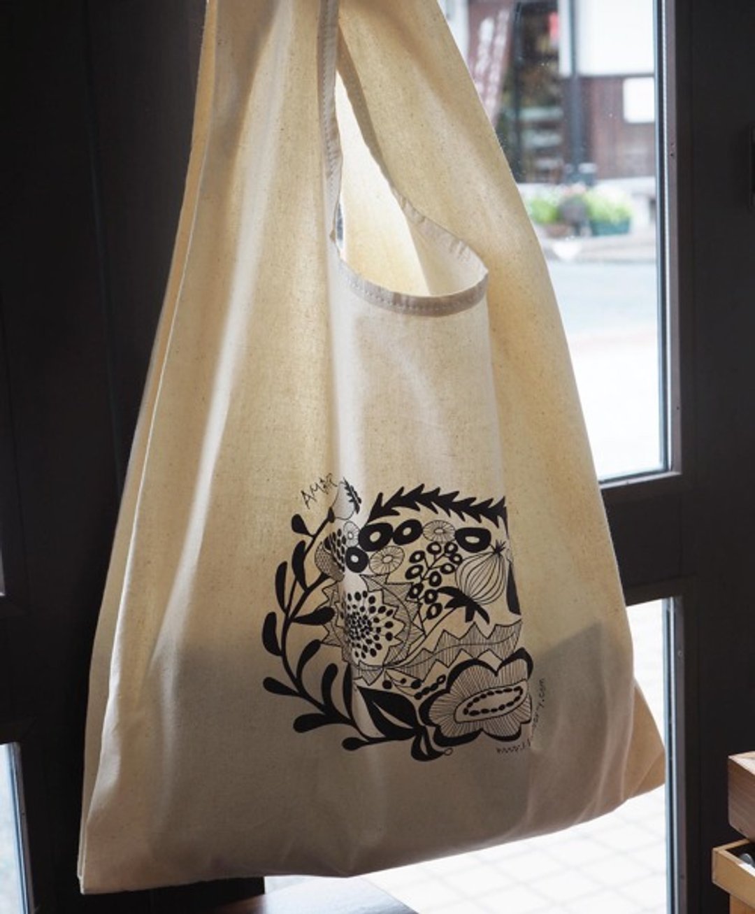The cute eco bag I was looking for AMBER original design Marche bag with storage bag Shipping included - 手提包/手提袋 - 棉 白色
