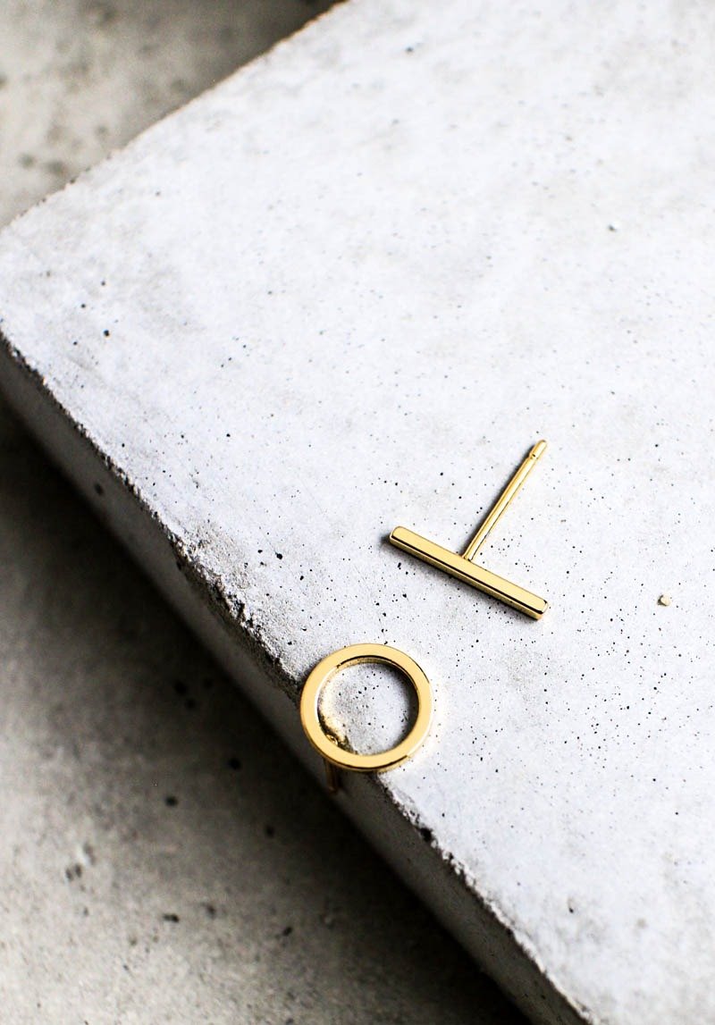 Fyntage｜几何&Minimal | 极简耳钉组-自由组合 简约独特, 情人节,母亲节, 生日礼物, 闺蜜 - 耳环/耳夹 - 其他金属 金色