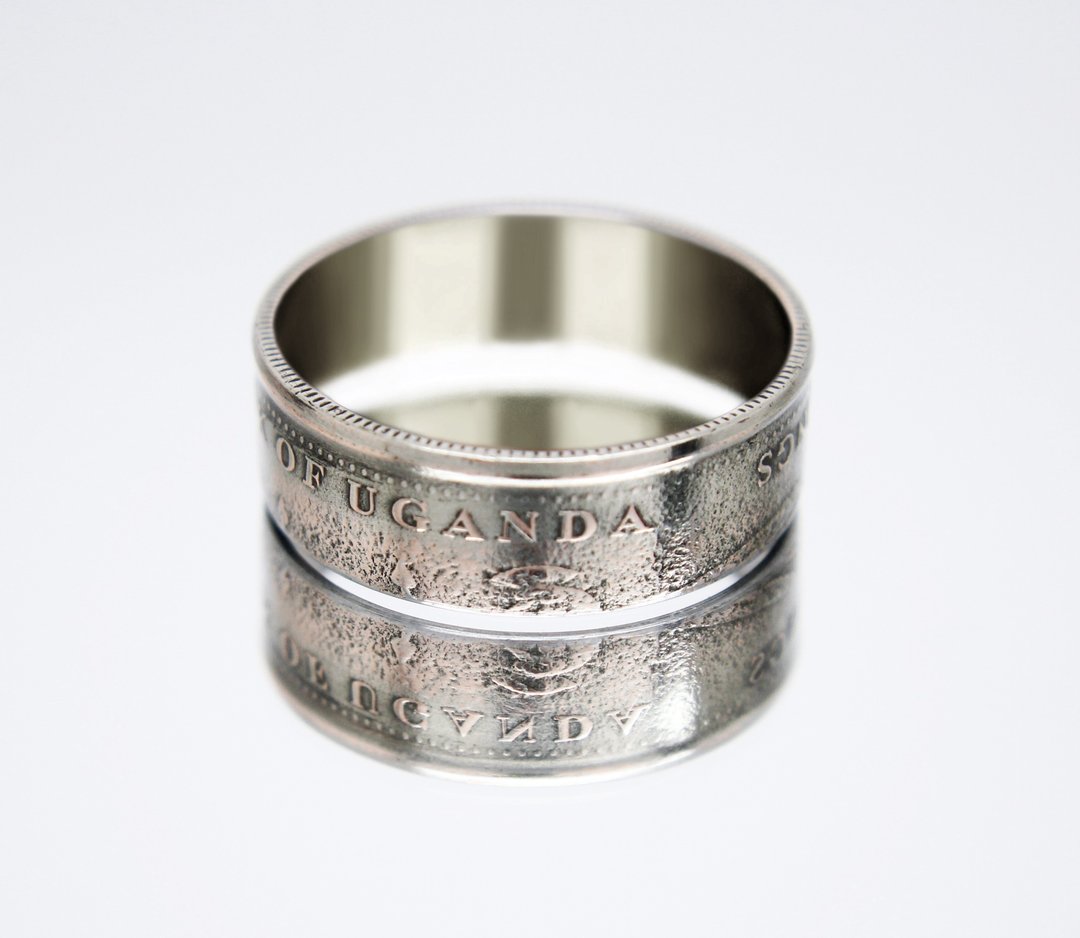 Uganda Coin Ring 100 shillings 1998-2008 coin rings for men coin rings for women - 戒指 - 其他金属 